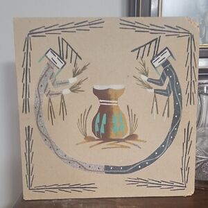 Signed Vintage Authentic Native American Handmade Painting SALE-